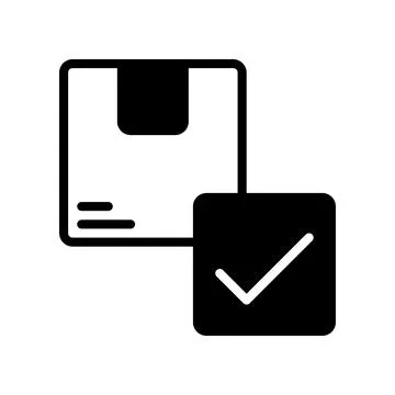 Package Arrived icon, the order has arrived at its destination. Stock Illustration