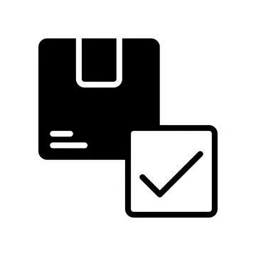 Package Arrived icon, the order has arrived at its destination. Stock Illustration