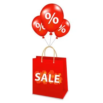 Package with balloons Stock Illustration