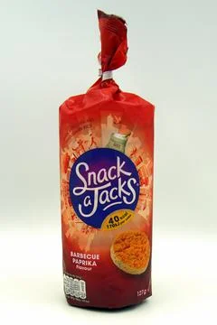 Package of Barbecue Paprika flavored Snack a Jacks Stock Photos