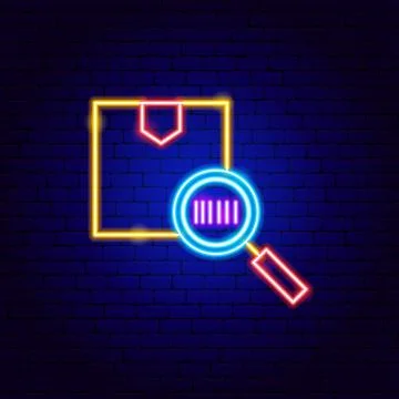 Package Barcode Neon Sign Stockillustratie
