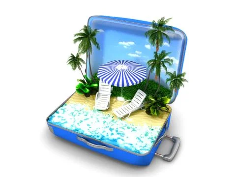 Package beach vacation Stock Illustration