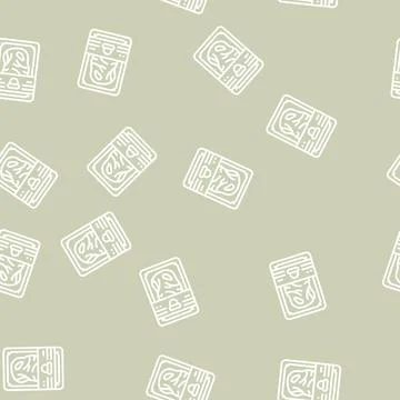 Package with beef meat line seamless pattern Stock Illustration