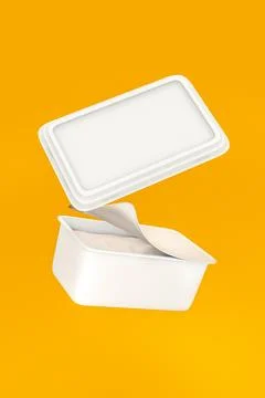 Package blank container for butter, melted cheese or margarine spread mockup Stock Illustration