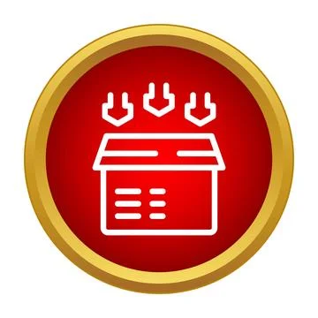 Package box with arrows downloading content icon Stock Illustration