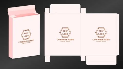 Package box die cut with 3d mock up Illustrazione stock