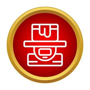 Package box digital scale weighing product icon Stock Illustration