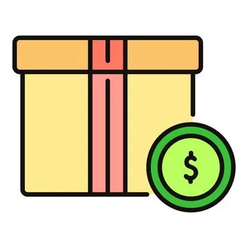 Package box with dollar coin payment icon Stock Illustration