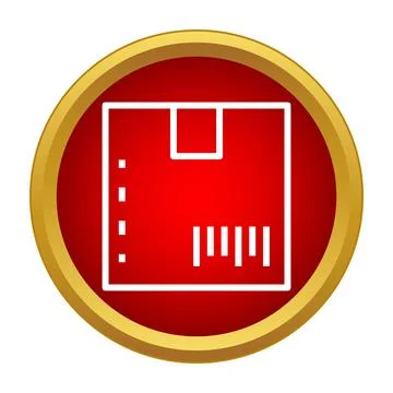 Package box icon with barcode for delivery shipping Stock-Illustration