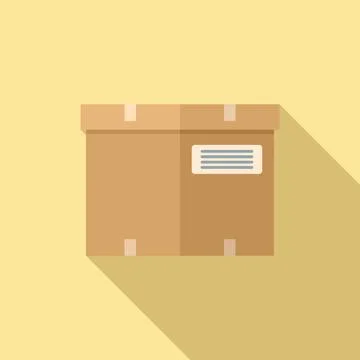 Package box icon flat . Delivery parcel 스톡 일러스트