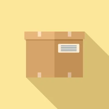 Package box icon flat vector. Delivery parcel 库存插图
