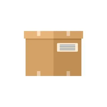 Package box icon flat vector. Delivery parcel Stock Illustration