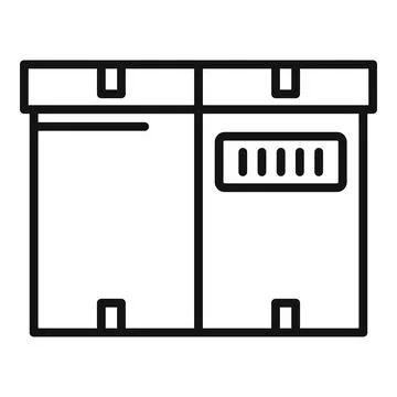 Package box icon outline vector. Delivery parcel Stockillustratie
