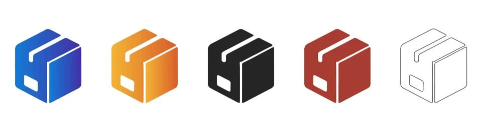 Package box icon set for shipping and logistics Illustrazione stock