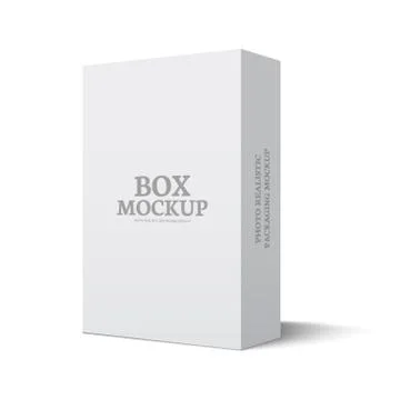 Package box illustration mockup template isolated on white Stock Illustration