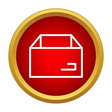 Package box line icon inside a red circle 스톡 일러스트