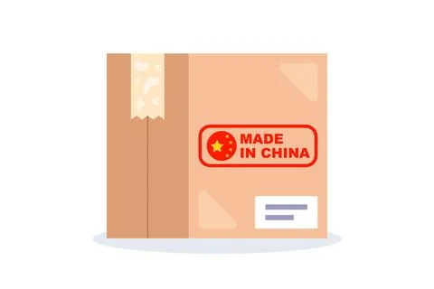 Package box made in china. Stock Illustration