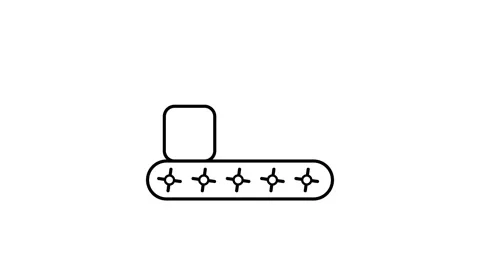 Package box moving along with conveyor belt animation 스톡 동영상 342275904