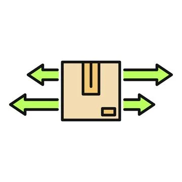 Package box moving in multiple directions icon イラスト素材