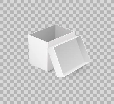 Package Box with Open Cap Empty Container Vector Stock Illustration