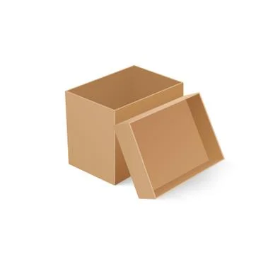 Package Box with Open Cap Empty Container Vector 스톡 일러스트
