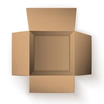 Package box opened. top view. Stock Illustration