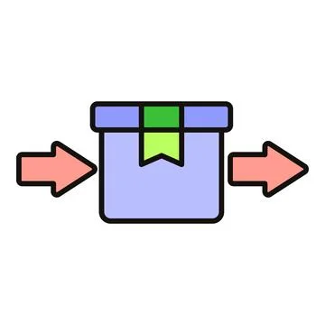 Package box receiving and sending arrows concept Stock Illustration