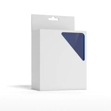Package Box With Rectangular Window. Illustrazione stock