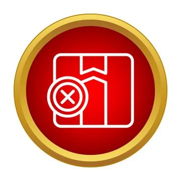 Package box with red cancel cross symbol Stock Illustration