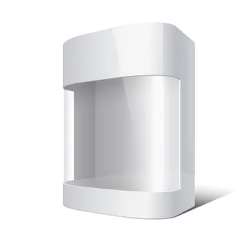 Package Box with rounded corners and transparent plastic window. 스톡 일러스트