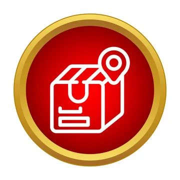 Package box shipping delivery tracking location pin icon Stock Illustration