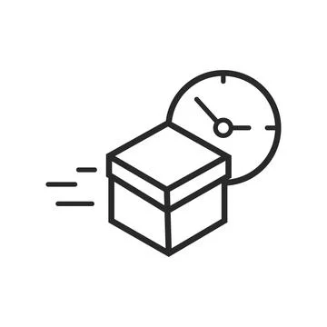 Package box time delivery icon. Stock Illustration