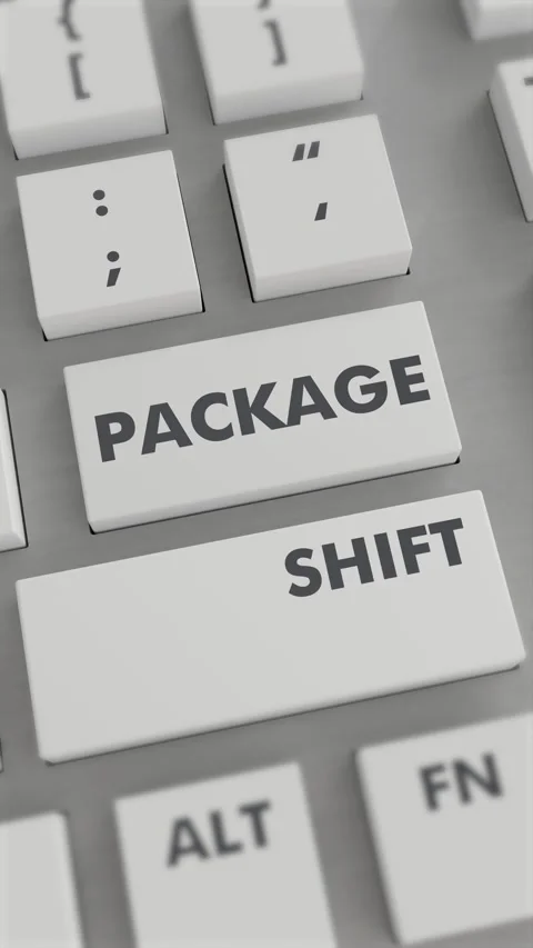 PACKAGE BUTTON PRESSING ON KEYBOARD Vertical Video Stock Footage 302440685
