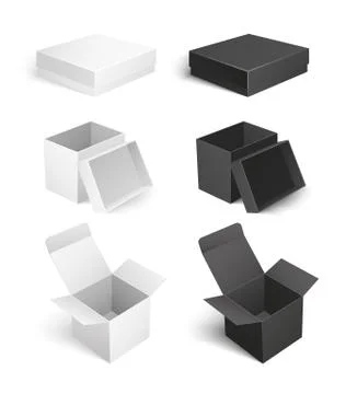 Package with Caps Empty Containers Set Vector 스톡 일러스트