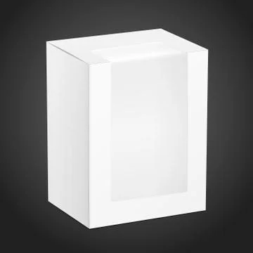 Package cardboard box with transparent plastic window Stock Illustration