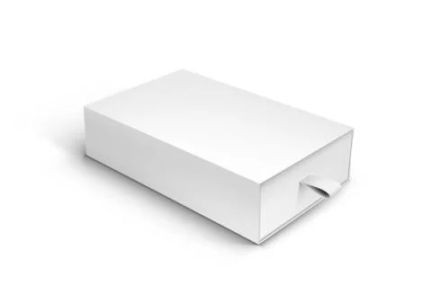 Package Cardboard Ribbon Pull And Slide Drawer Box Illustrazione stock