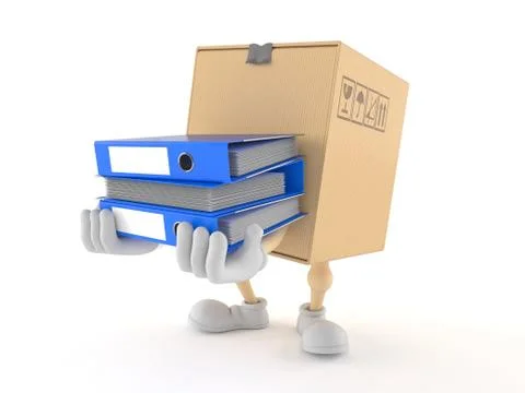 Package character carrying ring binders Stock Illustration
