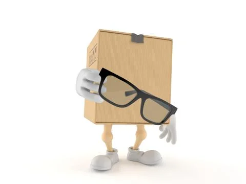 Package character holding glasses Stockillustratie