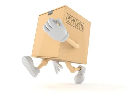 Package character running Stock Illustration