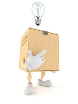 Package character thinking Stock Illustration