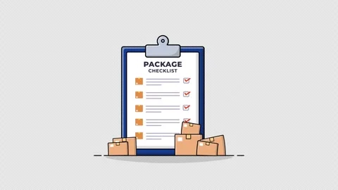 Package Checking Concept Animation Video - Transparent Stock Footage 281181099
