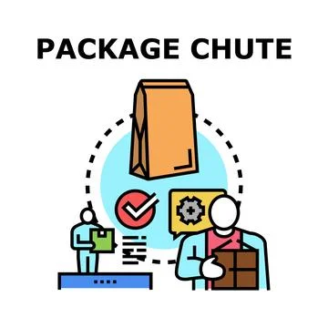 Package chute concept for logistics and parcel delivery Illustration