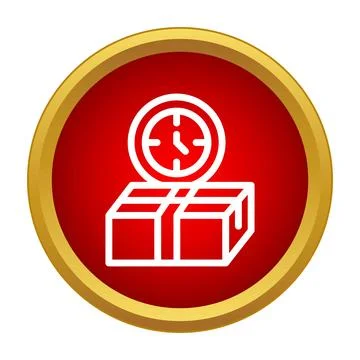 Package with clock icon symbolizing express delivery time Stock Illustration