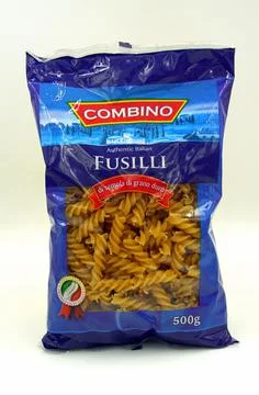 Package of Combino Fusilli Stock Photos