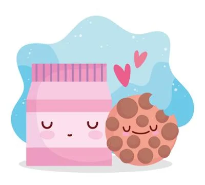Package cookie menu character cartoon food cute Stock Illustration