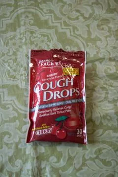 Package of cough drops Stock Photos