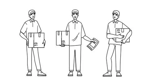 Package courier box vector Stockillustratie