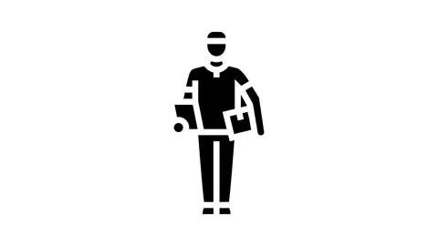 Package courier glyph icon animation Stock Footage 326158896