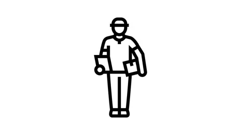 Package courier line icon animation Stock Footage 326137404