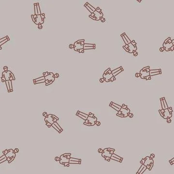Package courier line seamless pattern Illustrazione stock
